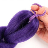 65cm Braided Ponytail Hairpiece Purple Elastic Band Cosplay Party