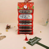 10-Slot Foldable Christmas Red Envelope Holder with Gold Foil Stamping – Holiday Money Gift Envelope Organizer Red