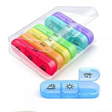 Weekly Pill Box Organizer 7-Day Tablet Storage Dispenser with Large Side Openings Style 1