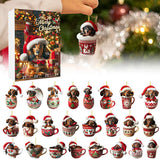 Christmas Countdown Advent Calendar – Dog Holiday Collectible Hanging Ornament Style 1