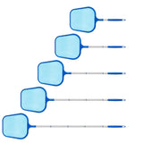 Pool Skimmer Net with Telescopic Aluminum Pole Mesh Leaf Net Cleaner for Swimming Pool Spa Hot Tub Fountain Fish Tank