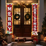 Festive Merry Christmas Door Banner with Hanging Rope Decoration