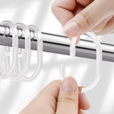 36 PCS Clear Plastic Shower Curtain Rings and C Shape Hooks for Bathrooms