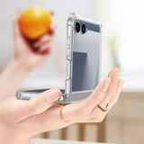 Case and Back Glass Protector Compatible With Samsung Galaxy Z Flip 8 7 with Ring Stand Black