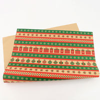 12 Sheets Christmas Wrapping Paper with Jute String Cute Xmas Wrap Kit