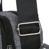Men's Oxford Crossbody Shoulder Bag – Adjustable Strap Multi-Pocket Messenger Bag Gray