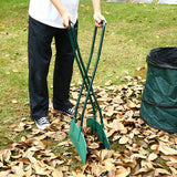 Long Handled Leaf Collecting Rake Grabs Garden Leaves Tidy Collector Grabber