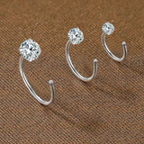 Lightweight Sterling Silver Half Hoop Earrings for Daily Wear Party