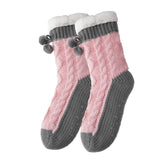 Non Slip Cabin Soft Fleece Socks For Womens Winter Warm Thick Thermal Cozy Plush Pink