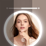 Rotating Double-Side Makeup Mirror 1X/10X Magnifying Cosmetic Mirror with Adjustable LED Light Black