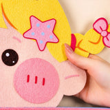 2PCS Cartoon Girl Felt Hanging Hair Clip Headband and Hair Tie Organizer