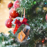 2Pcs Clear Funny Christmas Ornament Ball Hanging Decoration Home Office Party Supplies