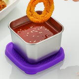 6Pcs 6 Oz Stainless Steel Snack Containers for Food Storage Containers with Silicone Lids