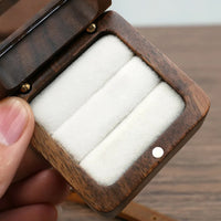 Wooden Ring Box Retro Jewelry Display Holder White