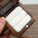 Wooden Ring Box Retro Jewelry Display Holder White