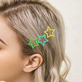 100PCS Colorful Y2K Star Snap Hair Clips and Barrettes