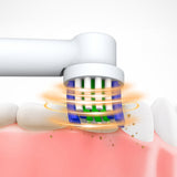 Rotating Electric Toothbrush with 5 Modes 8 Brush Heads for Home Travel White