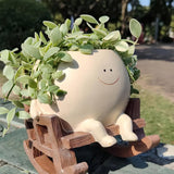 Smily Face Planter Pot Cute Resin Flower Succulent Plant Pot