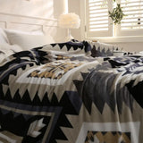 Aztec Geometry Travel  Throw Blanket Couch Bed Blanket Gray