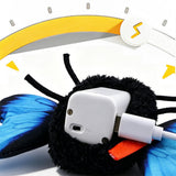 Butterfly Cat Toy Electric Flapping Wings 3 Modes with Touch Activation Blue