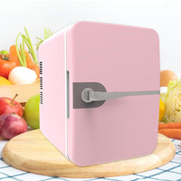 6L Mini Fridge for Drinks 12V Small Refrigerator for Home Office Dorm Car Pink
