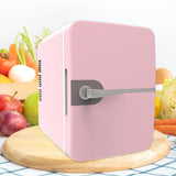 6L Mini Fridge for Drinks 12V Small Refrigerator for Home Office Dorm Car Pink
