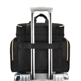 Double-Layer Portable Nail Polish Organizer Bag with Removable Pouches for Travel Black