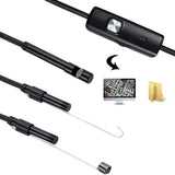 Endoscope with 8 Adjustable LED Lights for iPhone and Android 1080P HD Borescope with 5M Semi-Rigid Cable for Automotive Pipes