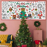 Xmas Giant Coloring Paper Tablecloth Banner Christmas Poster Crafts