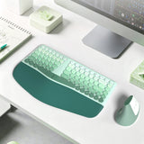 Wireless Keyboard and Mouse Combo 2.4G Full Size Wave Keys  for Windows Desktop Green Gradient