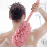2Pcs Long Handle Scrub Brush for Shower with Loofah on a Stick for Back Use Style 2