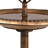 Bird Bath Feeder With Solar Power Light Garden Ornamental Birds Table Station