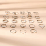 23Pcs Stackable Rings Knuckle Ring Set Stackable Rings for Women Silver