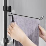 6 Tier Shower  Organizer Tension Pole Rustproof  for Bathroom Organizers and Storage Black