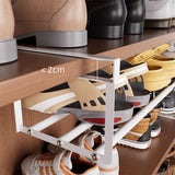 2 PCS Expandable Shoe Rack Organizer Adjustable Under Cabinet Shoe Rack
