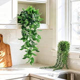 4 PCS Fake Plants Hanging Artificial Hanging Plants for Wall Room Balcony Office