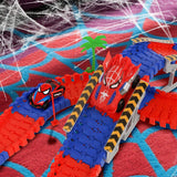 212Pcs Spider Toys Set for Boys – Spider Race Track with 2 Cars Birthday Gift
