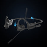 Open-Ear Air Conduction Headphones Wireless with Noise Canceling Mic for Sports Office Black