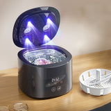 350ml Rechargeable Ultrasonic Cleaner 55kHz with 3 Modes Blue Light Black