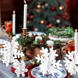 8Pcs 3D Wooden Snowflake Table Decor Christmas Winter Wonderland Centerpiece - White Snowflake