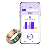 Smart Ring for Men Women Fitness Activity Tracker Ring with Step Counter Gold