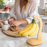 Wooden Banana Stand Holder Kitchen Fruit Storage Rack
