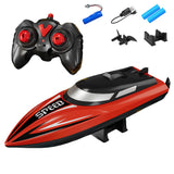 Rechargeable Remote Control Speed Boat Toy for Kids Outdoor Water Play Red