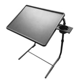 Adjustable TV Tray Table - TV Dinner Tray on Bed & Sofa Comfortable Folding TV Tray with 6 Height