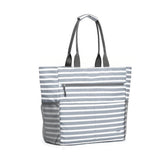 Large Foldable Sandproof Beach Tote Bag with Zipper Shoulder Bag Grey
