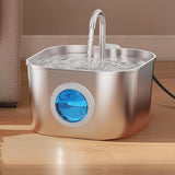 USB 2.2L Stainless Steel Pet Water Fountain for Cats & Small Dogs Style 1