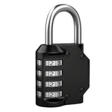Black Combination Padlock 4-Digit Security Lock for Gym Locker and Luggage