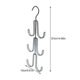 Set of 2Pcs Metal Purse Hanger Organizer for Closet Space Saving Hook Black