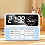 Desk Visual Timer with Task Board and Pen Holder Countdown Clock Blue