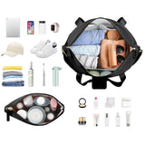 37L Women Fitness Travel Bag Waterproof USB Charging Carry-On Overnight Black